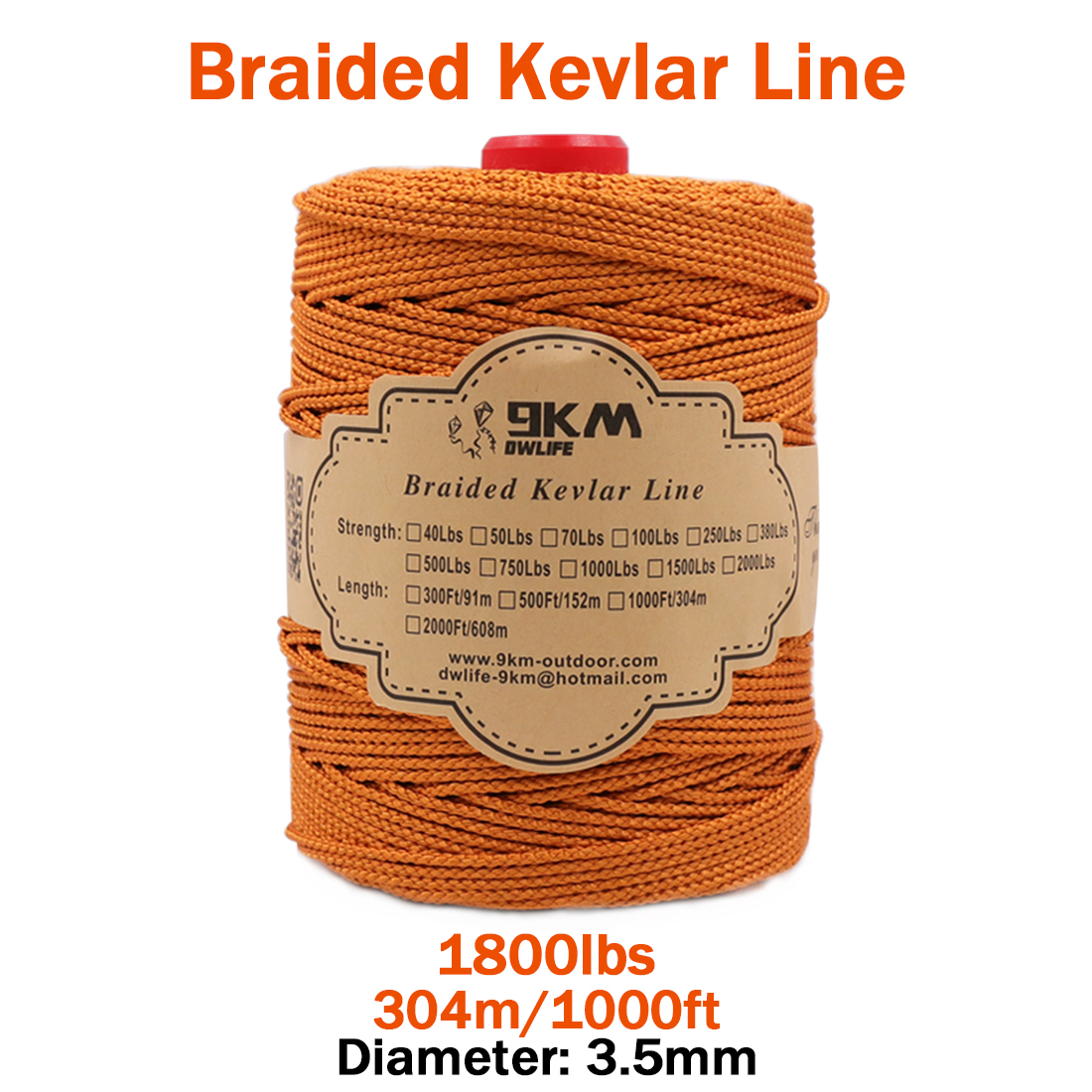 50Ft / 15M 2000Lbs Braided Kevlar Fishing Line Outdoor Camping Cord Garden