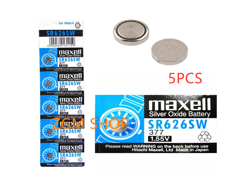 ถ่านกระดุม ถ่านนาฬิกา SR626SW 377/1.55V sr 626 sw Maxell Calcuator Battery ถ่านกลม นาฟิกา เครื่องคิดเลข