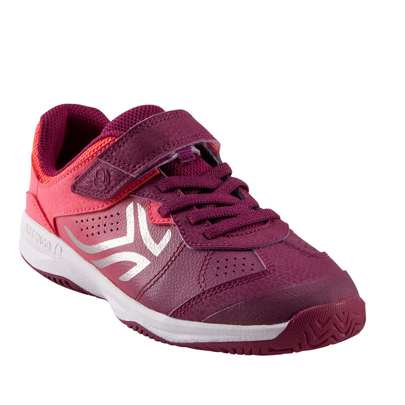 รองเท้าเด็กสำหรับใส่เล่นเทนนิสรุ่น TS160 (สีม่วง/ชมพู)