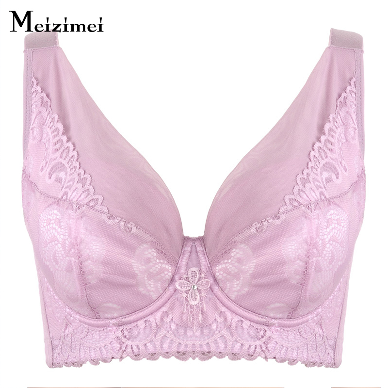 Meizimei Ultra-thin Cup Sexy Lace Underwear Transparent Bra for