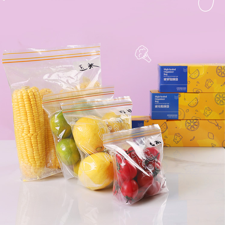 ถุงซิปล็อคใส ถุงซิปล็อคสวยๆ ถุงซิบล็อค (Pack of 3) Zip Lock Freezer Bags for Food Organization Double Zipper Food Storage Bags Food Saver