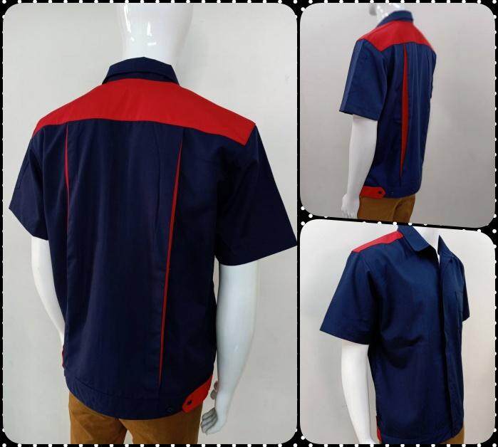 เสื้อช็อป เสื้อช่าง กรม แดง เสื้อยูนิฟอร์ม ผ้าฝ้ายแคนวาส ระบายอากาศไม่ร้อน จากโรงงานในไทย