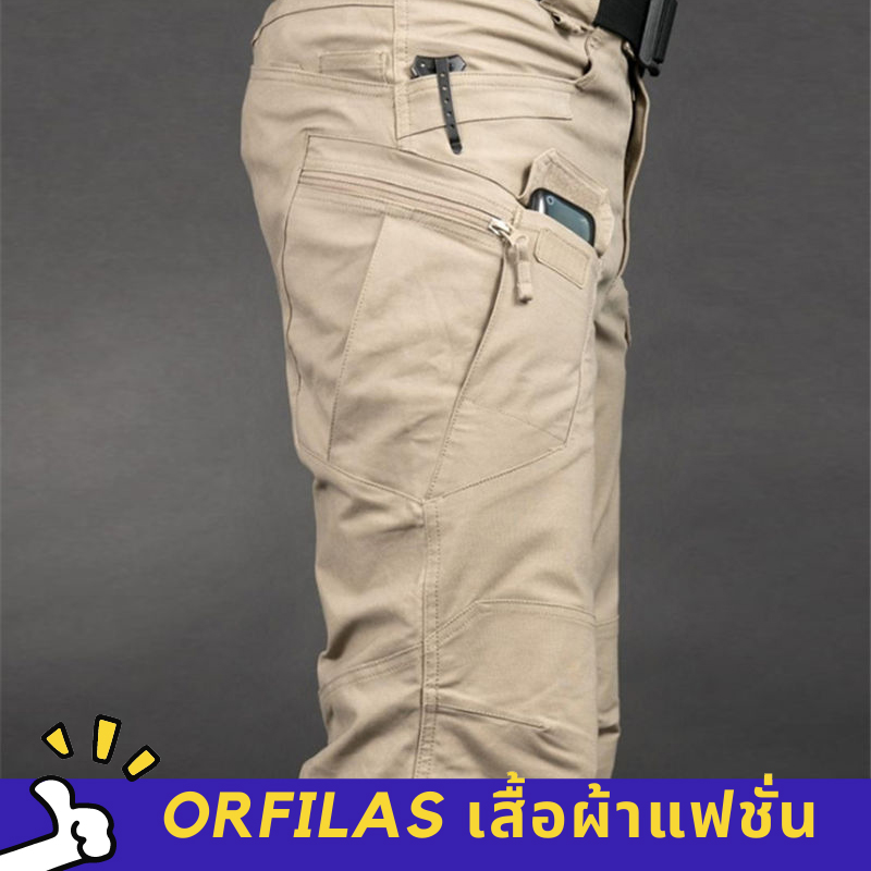【Orfilas】 Tactical pants กางเกงยุทธวิธี กระเป๋าหลายใบ หลวม หลวม ขนาดใหญ่
