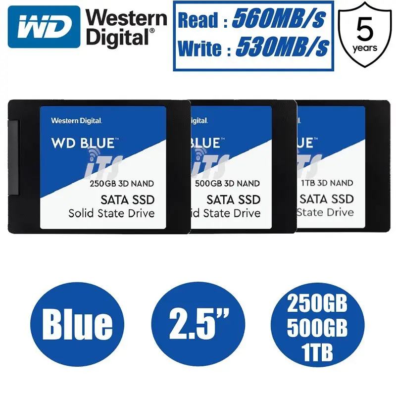 ภาพสินค้าWestern Digital 1TB WD BLUE SSD Hard Disk SSD 250 GB 500GB 1TB HD 3D NAND 2.5 "SATA III 6กิกะไบต์/วินาทีภายใน Solid State Drive สำหรับ PC Loptop 3 ปี พร้อมส่ง จากร้าน Waaroom บน Lazada ภาพที่ 1