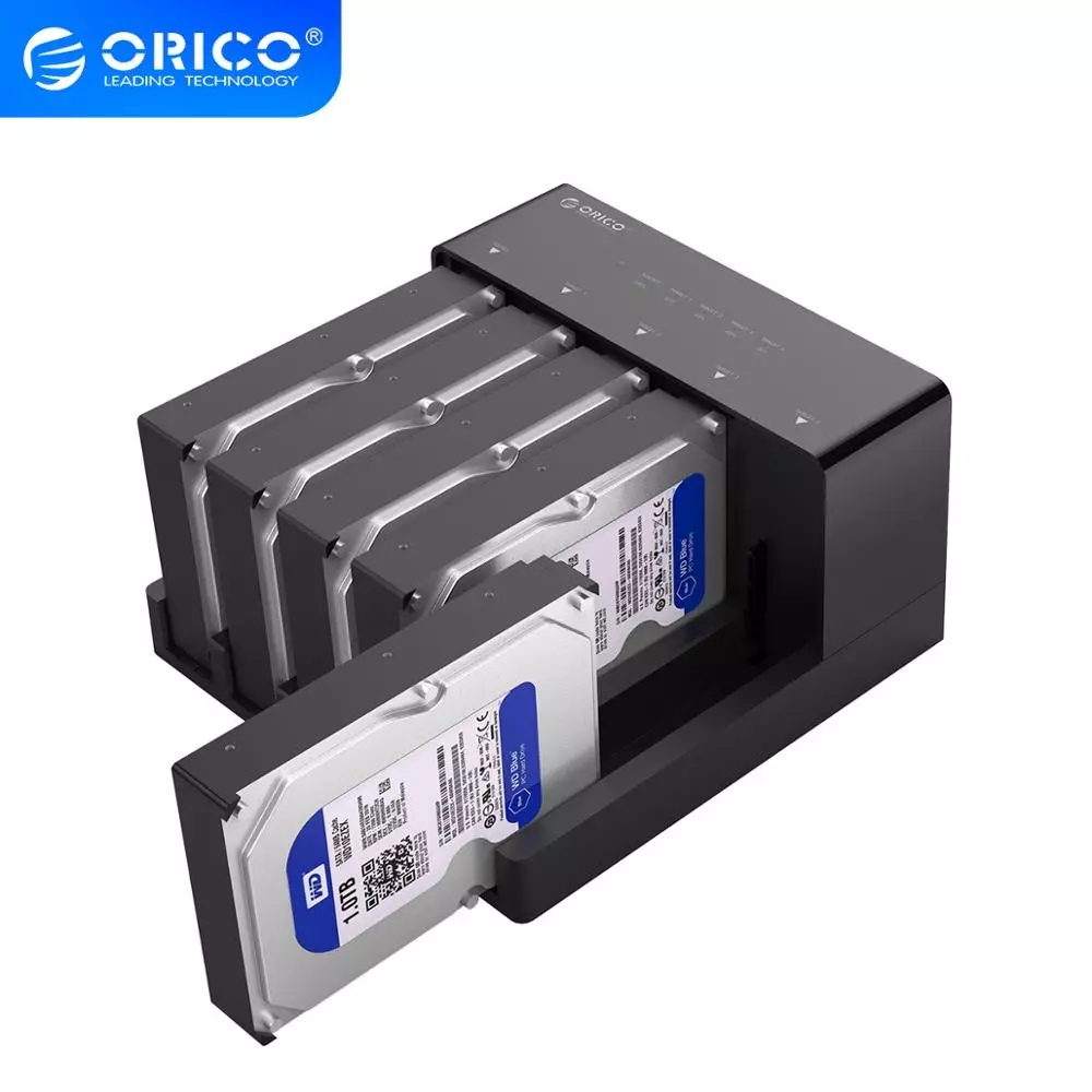 ORICO 6558US3-C 5 Bay Super Speed Usb 3.0 HDD Docking Station เครื่องมือฟรี USB 3.0 ไปยัง SATA Hard Drive Enclosure Case Adapter