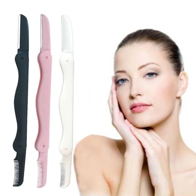 SHEDE Plastic Portable Hair Remover Tool Face Razor 2 in1 Makeup Tool Eyebrow Trimmer Eye Brow Shaping Eyebrow Shaper Blades Shaver