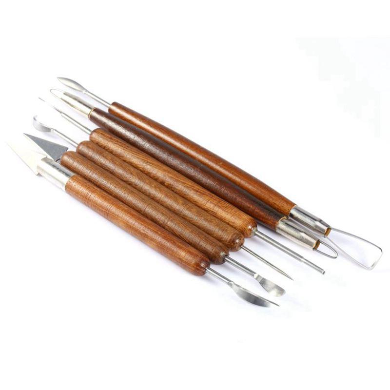 Pottery Tools Wood Handle Pottery Set Clay Sculpting Set Wax Carving