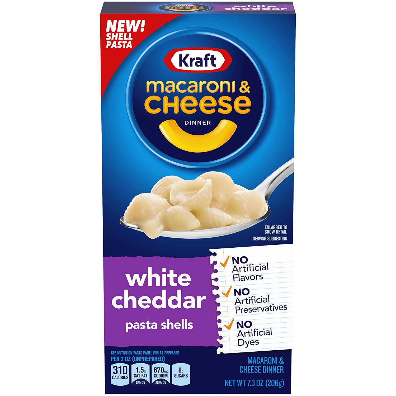 Kraft White Cheddar Macaroni and Cheese Meal 7.3 oz คราฟท์มักกะโรนี