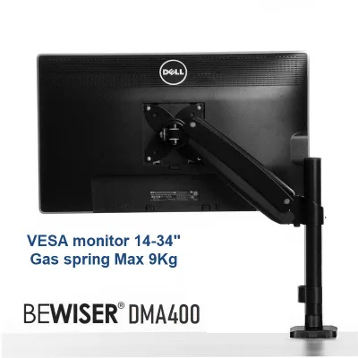 Monitor stand single Gas Spring arm rotate height adjustable and 360 ํ Swivel VESA bracket for 14"-30" BEWISER DMA-400