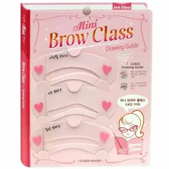   แผ่นเขียนคิ้ว บล็อคเขียนคิ้ว วาดคิ้ว สไตล์สาวเกาหลี 1 แพ็ค 3 สไตล์ Mini Brow Class Drawing Guide 1 Pack 3 Styles พันทิป