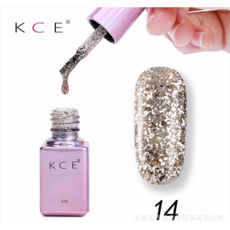 14 KCE สีเจล ผสมกริตเตอร์ สีทาเล็บเจล ยาทาเล็บเจล