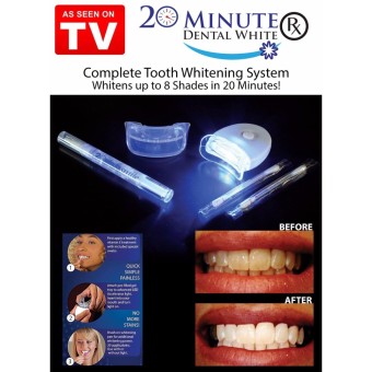 20 MINUTE DENTAL WHITE ชุดฟอกสีฟัน ฟันขาวขึ้น 8 ระดับ ทำได้ง่ายๆ ด้วยตัวเองที่บ้าน ชุดฟอกฟันขาว เซ็ตอุปกร�   �์ฟอกฟันขาว สำหรับทำเองที่บ้าน ให้ฟันคุณขาว ในเวลาเพียง 20 นาที ช่วยขจัดคราบ กาแฟ บุหรี่