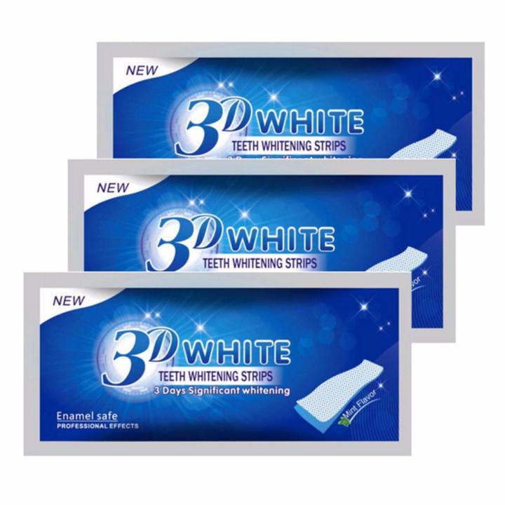 3D White แผ่นแปะฟอกฟัน ฟันขาว แผ่นแปะฟันขาว แผ่นฟอกฟัน (3 ซอง)