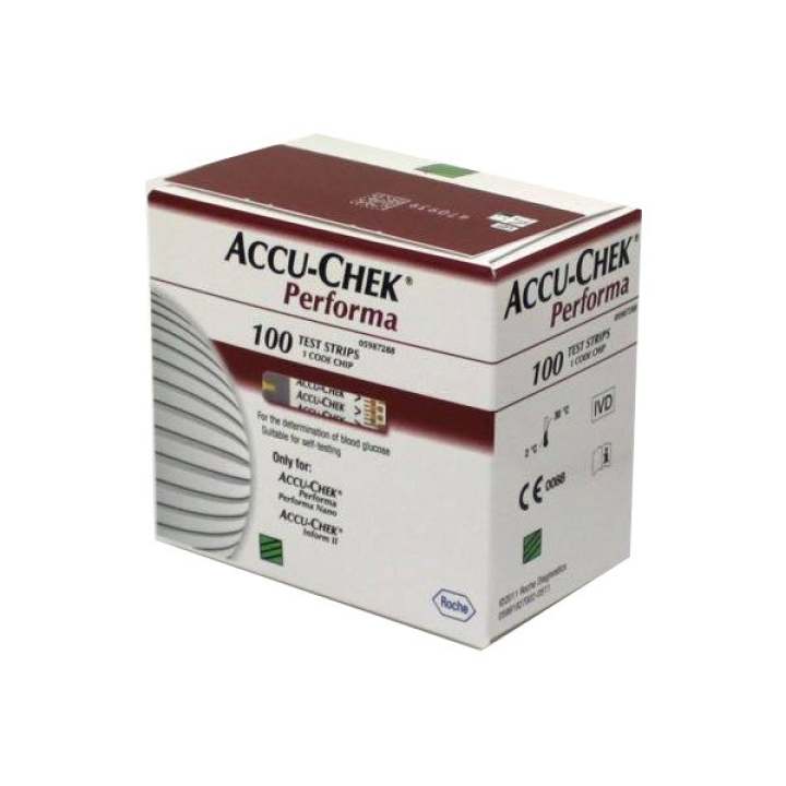 แผ่นตรวจ น้ำตาล Accu-Chek Performa 100 แผ่น หมดอายุ 31/5/2019