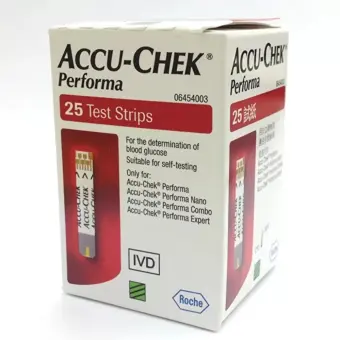 ราคา Accu-Chek Performa Test Strip แผ่นตรวจน้ำตาล 1 กล่อง (25 ชิ้น/กล่อง) พันทิป