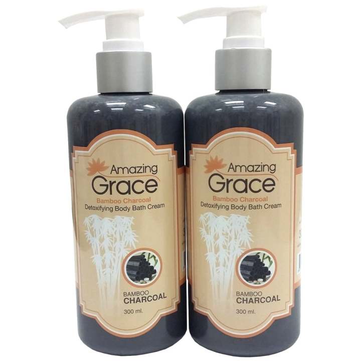 ข้อมูล Amazing Grace ครีมอาบน้ำ Detox Bamboo Charcoal แบบ Home Spa (2 ขวด ขวดละ 300 ml) รีวิว