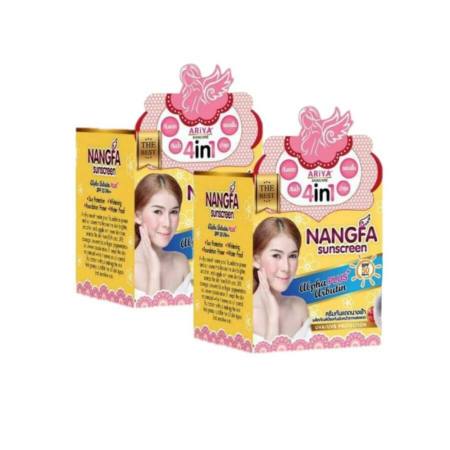 Ariya Nangfah Silk Sunscreen SPF 50 PA++ครีมกันแดดนางฟ้า5g(2กล่อง)