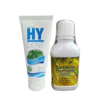ข้อมูล Bamboo Mouthwash Plus น้ำยาบ้วนปากขจัดคราบหินปูน 300ml. (1 ขวด) + ยาสีฟัน HYDENTทําให้ฟันขาว (1 หลอด) (1 ชุด) พันทิป