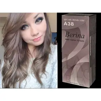 โปรโมชั่น Berina เบอริน่า ครีม เปลี่ยนสีผม สีบลอนด์อ่อนประกายหม่น A38 Light Ash Blond  Color pantip