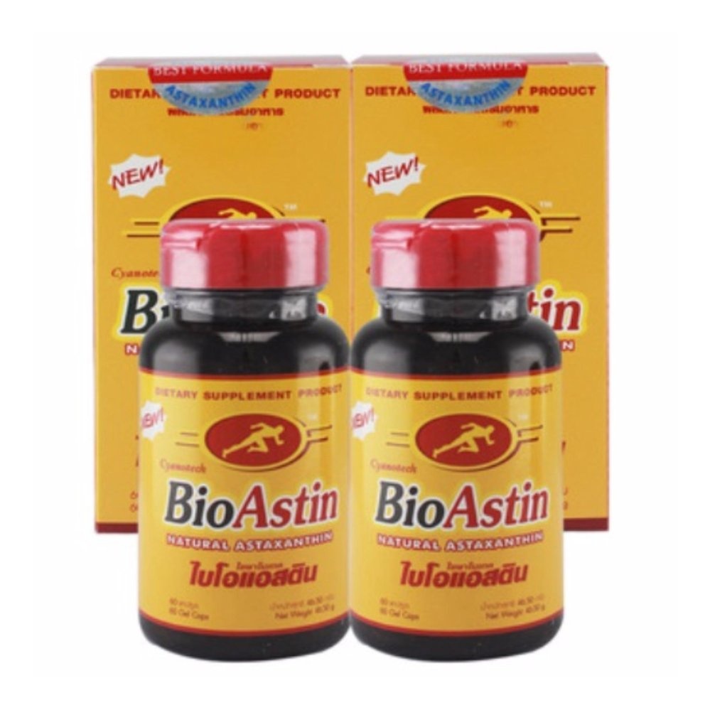 ไบโอแอสติน BioAstin ผลิตภัณฑ์อาหารเสริมสกัดจากสาหร่ายแดง ช่วยต้านอนุมูลอิสระ บรรจุ 60 แคปซูล (2 กล่อง)