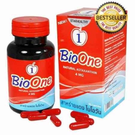 BioOne ไบโอวันสาหร่ายแดง 4 mg. ผสม ตังถั่งเช่า และโสมเกาหลี (  1กระปุก=60 แคปซูล )