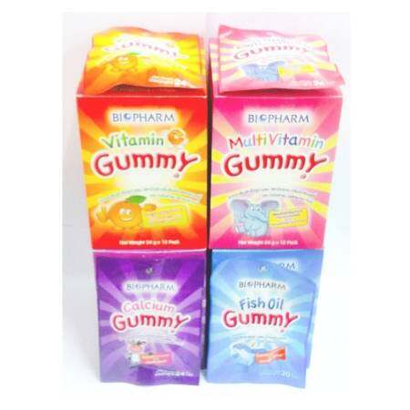 Biopharm Gummy ผลิตภัณฑ์เสริมอาหารรูปแบบขนมวุ้นเจลาติน4X12ซอง