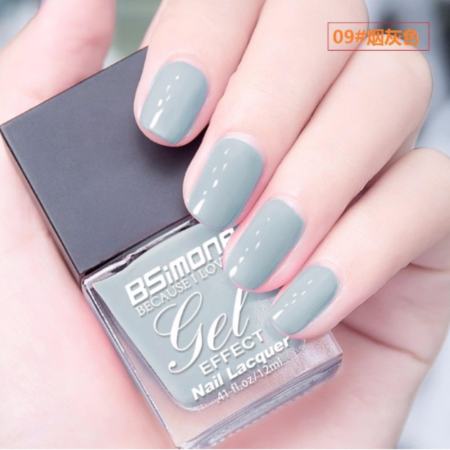 สีทาเล็บกึ่งเจล BSimone ไม่ต้องใช่เครื่องอบ แห้งไว เบอร์ 09