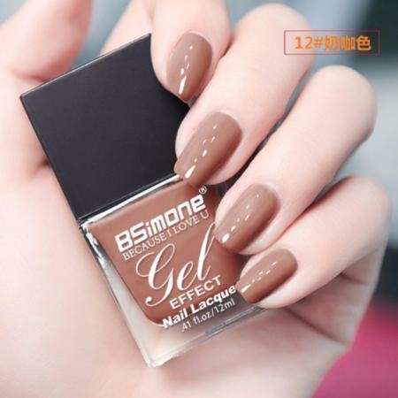 สีทาเล็บกึ่งเจล BSimone ไม่ต้องใช่เครื่องอบ แห้งไว เบอร์ 12