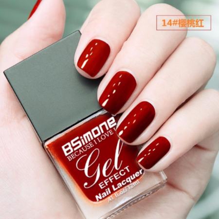 สีทาเล็บกึ่งเจล BSimone ไม่ต้องใช่เครื่องอบ แห้งไว เบอร์ 14