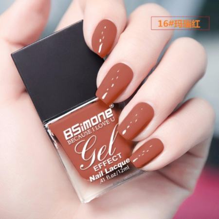 สีทาเล็บกึ่งเจล BSimone ไม่ต้องใช่เครื่องอบ แห้งไว เบอร์ 16