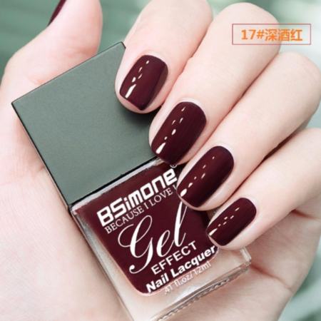 สีทาเล็บกึ่งเจล BSimone ไม่ต้องใช่เครื่องอบ แห้งไว เบอร์ 17