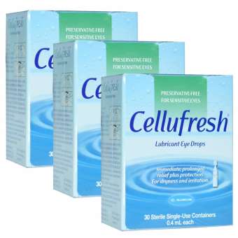 Cellufresh น้ำตาเทียม ไม่มีสารกันบูด 0.4ML (each) 30 ชิ้น 3 กล่อง