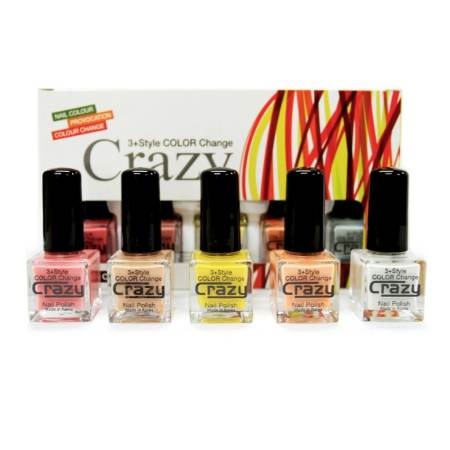 Crazy Nail 15 color change ยาทาเล็บ 1Set เปลี่ยนได้ 15สี  ( 5 ขวด สีแมท )