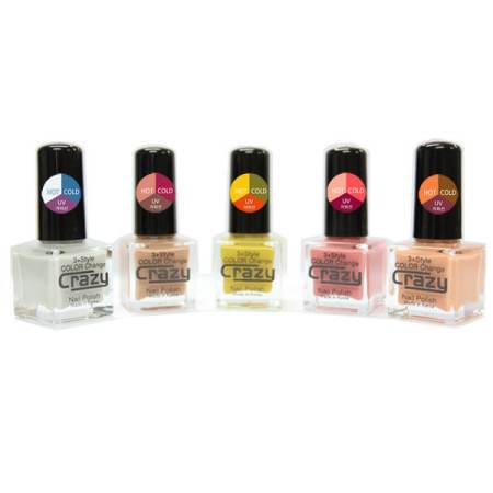 Crazy Nail 15 color change ยาทาเล็บ 1Set เปลี่ยนได้ 15สี  ( 5 ขวด สีแมท )