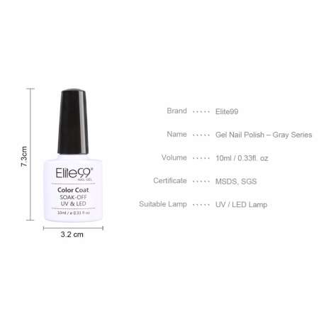 สีเจล Elite  Gray Colors Series  เบอร์.NNH009 ขนาด 10 ml.