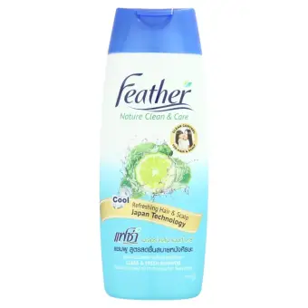 ราคา FEATHER แฟซ่าแชมพูสูตรสดชื่นสบายหนังศีรษะ 340 มล. พันทิป