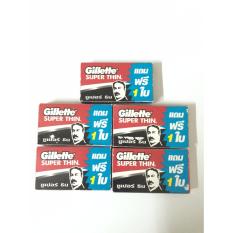 Gillette ใบมีดโกนยิลเลตต์ 2คม ซุปเปอร์ธิน 5 กล่อง 30 ใบมีด