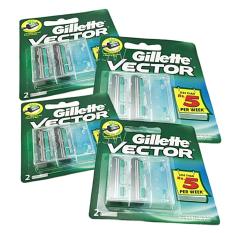 Gillette Vector Blade ใบมีดโกนยิลเลตเวคเตอร์ รุ่นแพ็คคู่ 4 แพ็ค (รวม 8 ชิ้น)