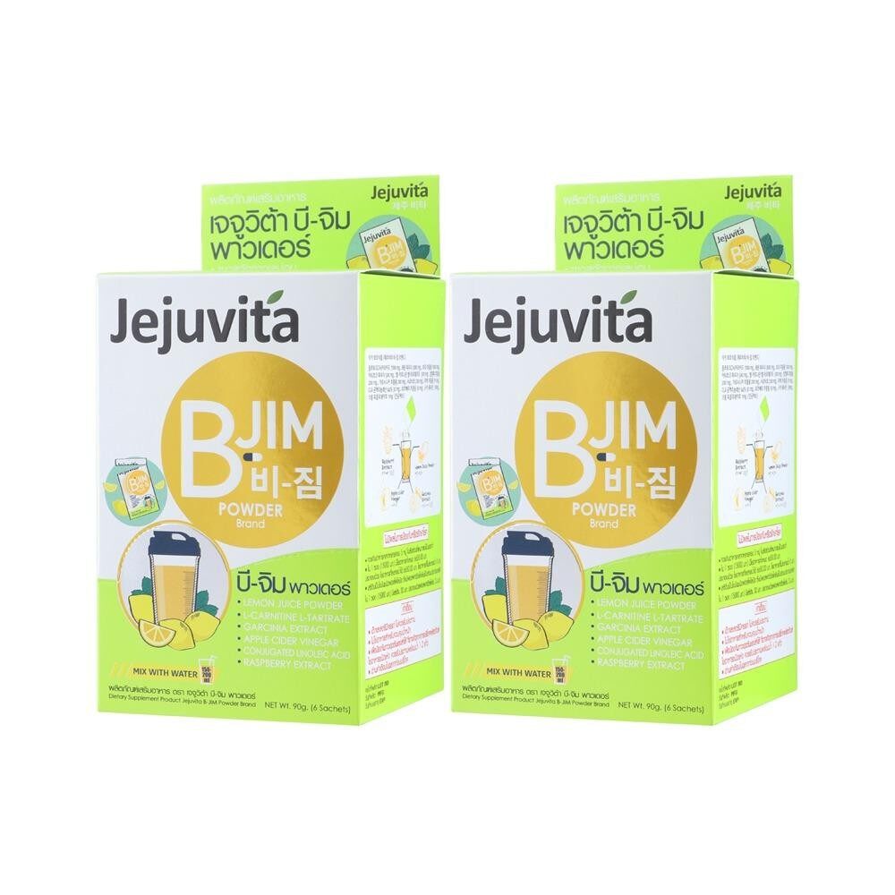 (แพ็ค 2 กล่อง ) เจจูวิต้า บี-จิมพาวเดอร์ 15000mg ผลิตภัณฑ์เสริมอาหารชนิดผง (ขนาด 6 ซอง / 1 กล่อง) Jejuvita B-Jim Powder 15000mg Pack 2 Box 12 Pcs.