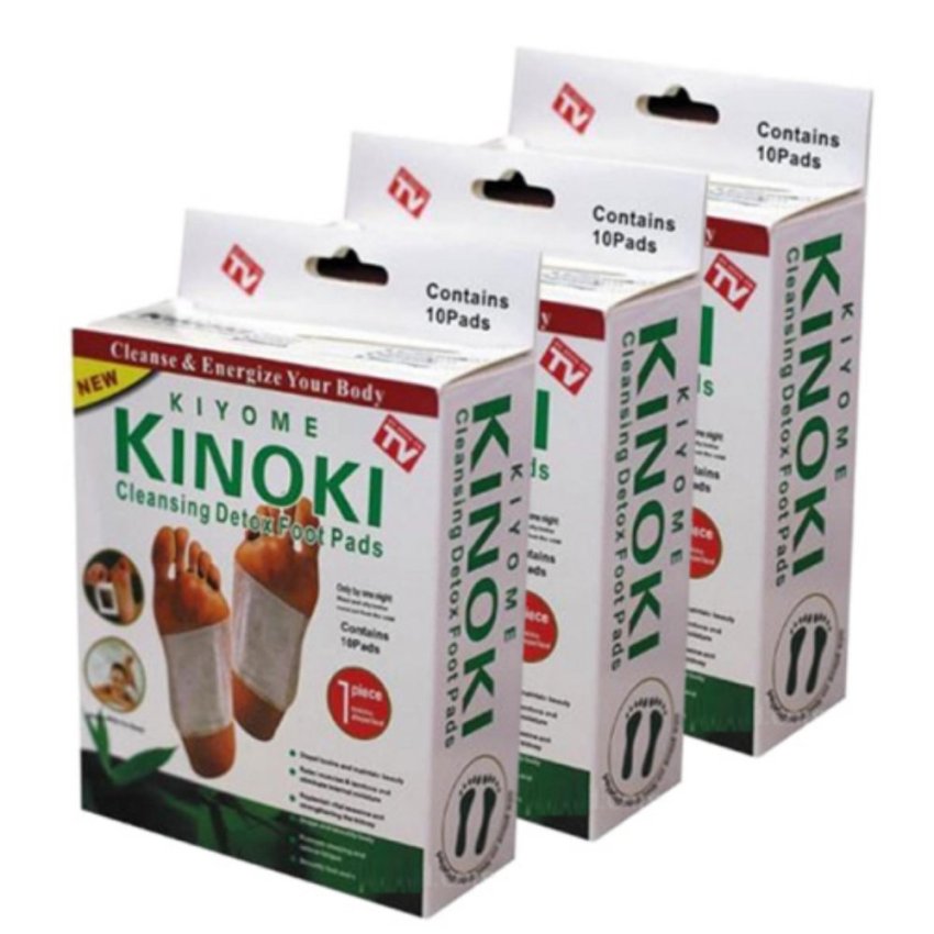 รูปประกอบของ Kinoki Detox Foot Pad แผ่นแปะเท้าดูดสารพิษ ล้างสารพิษ 3 กล่อง