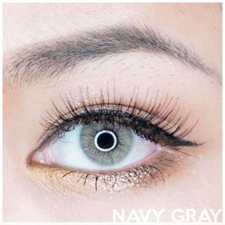 Kitty Kawaii คอนแทคเลนส์ รุ่น Navy Gray ลายฮิต (สีเทา) ค่าสายตา 0.00 พร้อมตลับใส่