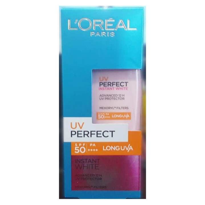   L'Oreal UV Perfect Advanced 12H UV Protector Instant White SPF 50+/PA++ ลอรีอัล ยูวี เพอร์เฟคท์ อินสแตนท์ ไวท์ 12ชม.ครีมกันแดด 15ml. พันทิป