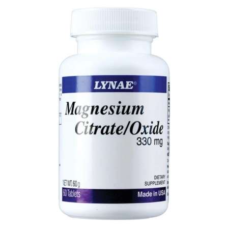 LYNAE Magnesium Citrate/Oxide 330 mg Vitamin USA ไลเน่ แมกนีเซียม ซิเตรท รักษาอาการปวดไมเกร ชดเชยเกลือแร่ ช่วยให้ปอดทำงานดีขึ้น สำหรับผู้ป่วยหอบหืด 30 เม็ด x 1 ขวด