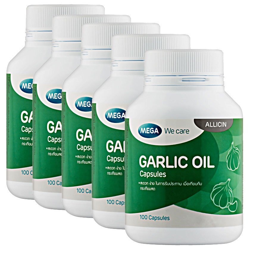 ราคา Mega We Care Garlic Oil 100เม็ด (5ขวด) Tessa Good Health