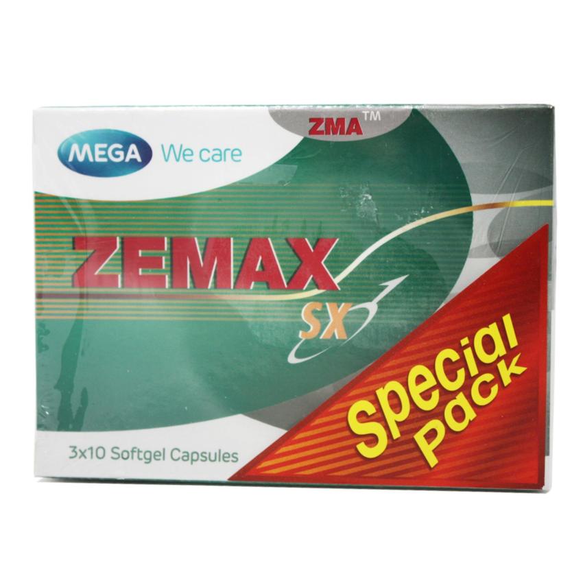 Mega We Care Zemax SX 30 capsules เสริมฮอร์โมน สุขภาพเพศชายและกล้ามเนื้อ