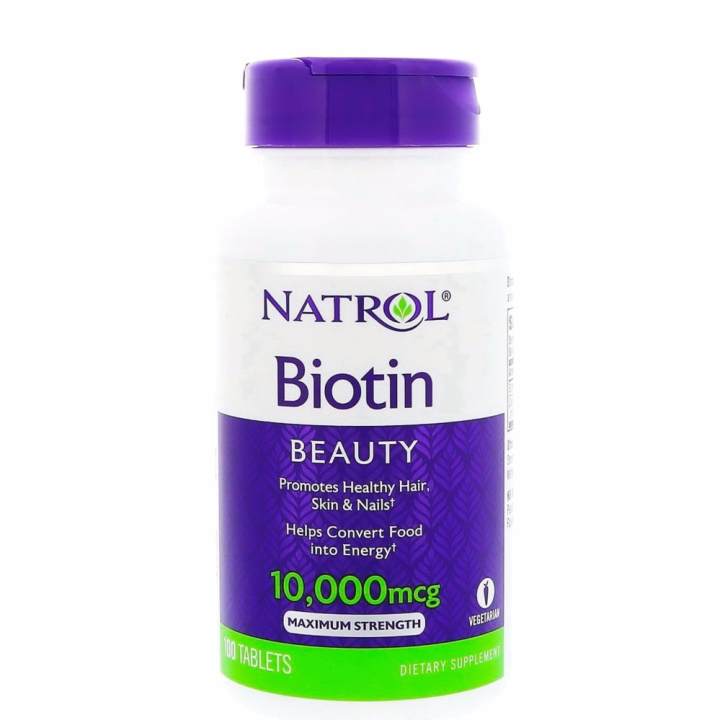 Natrol Biotin 10,000 mcg x 100 เม็ด ไบโอติน...