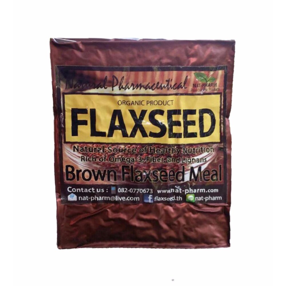 เมล็ดแฟลกซ์ อบ บดผง (สีน้ำตาล) Organic Brown Flaxseed Meal ขนาด 400 กรัม