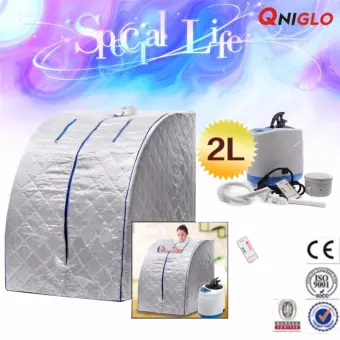ข้อมูล QNIGLO Portable Steam Sauna + Free Evaporator and Remote Control(Silver and Blue) pantip