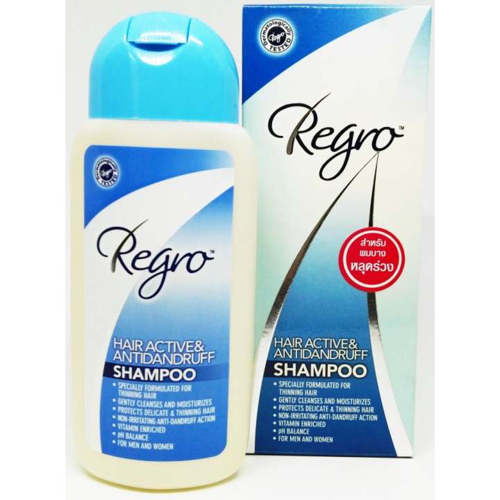 ราคา Regro Hair Active & Antidandruff Shampoo 200 ml. แชมพูลดปัญหาผมร่วงและรังแค รีวิว