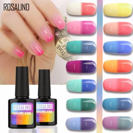 ROSALIND Chameleon สียาทาเล็บเจล เปลี่ยนตามอุณหภูมิ Gel Polish Soak Off UV LED (10ml.) #T02